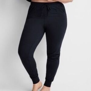 State of Day Jogger Pajama Pants Women Medium Black Cotton Stretch Sleepwear